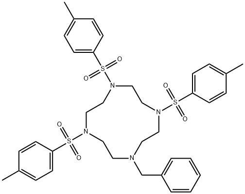 1-Benzyl-4,7,10-tritosyl-1,4,7,10-tetraazacyclododecane 化学構造式