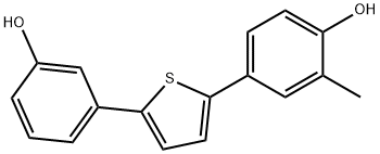 4-[5-(3-羟基苯基)-2-噻吩基]-2-甲基苯酚, 1122660-25-6, 结构式