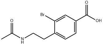 4-(2-乙酰氨基乙基)-3-溴苯甲酸, 1131594-25-6, 结构式