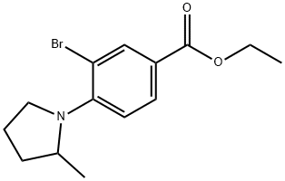 Ethyl 3-broMo-4-(2-Methylpyrrolidin-1-yl)benzoate 化学構造式