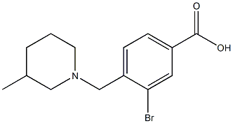 3-BroMo-4-((3-Methylpiperidin-1-yl)Methyl)benzoic acid Structure