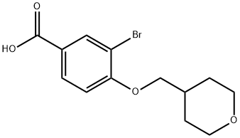 3-BroMo-4-((tetrahydro-2H-pyran-4-yl)Methoxy)benzoic acid 结构式