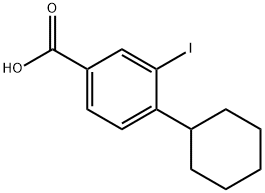 4-Cyclohexyl-3-iodobenzoic acid 化学構造式