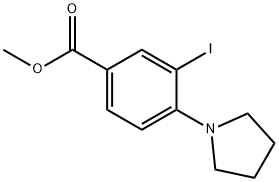 Methyl 3-iodo-4-(pyrrolidin-1-yl)benzoate 化学構造式