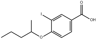 3-Iodo-4-(pentan-2-yloxy)benzoic acid 化学構造式