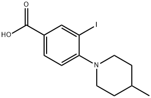 3-Iodo-4-(4-Methylpiperidin-1-yl)benzoic acid Structure