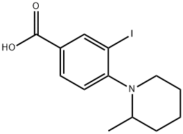 3-Iodo-4-(2-Methylpiperidin-1-yl)benzoic acid 结构式