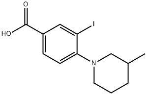 3-Iodo-4-(3-Methylpiperidin-1-yl)benzoic acid Struktur