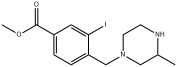 Methyl 3-iodo-4-((3-Methylpiperazin-1-yl)Methyl)benzoate 结构式