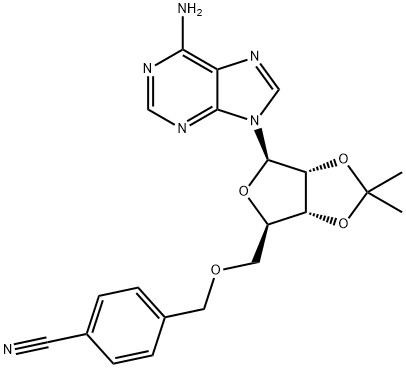 5'-O-(4-Cyanobenzyl)-2',3'-O-isopropylidene adenosine 化学構造式