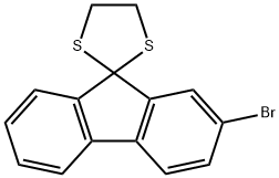 Spiro[1,3-dithiolane-2,9'-[9H]fluorene], 2'-broMo- 化学構造式