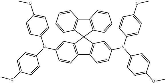 2,7-ビス[N,N-ビス(4-メトキシフェニル)アミノ]-9,9-スピロビ[9H-フルオレン] 化学構造式