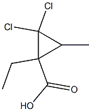 CYCLOPROPANECARBOXYLIC ACID, 2,2-DICHLORO-1-ETHYL-3-METHYL-, 113941-59-6, 结构式