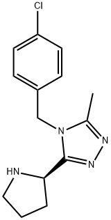 4-[(4-氯苯基)甲基]-3-甲基-5-(2R)-2-吡咯烷基-4H-1,2,4-三唑,1140495-90-4,结构式