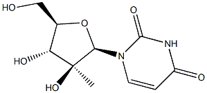 1-((2R,3S,4R,5R)-3,4-dihydroxy-5-(hydroxyMethyl)-3-Methyltetrahydrofuran-2-yl)pyriMidine-2,4(1H,3H)-dione 化学構造式
