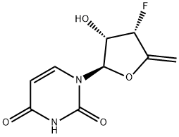 1-((2R,3S,4S)-4-fluoro-3-hydroxy-5-Methylene-tetrahydro-furan-2-yl)-1H-pyriMidine-2,4-dione Structure