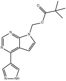 [4-(1H-Pyrazol-4-yl)-7H-pyrrolo[2,3-d]pyrimidin-7-yl]methyl pivalate Structure