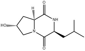 Cyclo(L-Leu-trans-4-hydroxy-L-Pro) Struktur