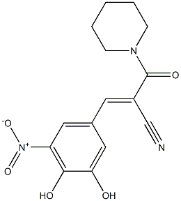 (alphaE)-alpha-[(3,4-Dihydroxy-5-nitrophenyl)methylene]-beta-oxo-1-piperidinepropanenitrile Structure