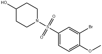 1-((3-broMo-4-Methoxyphenyl)sulfonyl)piperidin-4-ol Struktur