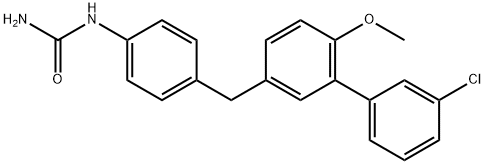 1-(4-((3'-Chloro-6-Methoxy-[1,1'-biphenyl]-3-yl)Methyl)phenyl)urea Struktur