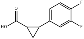 2-(3,4-difluorophenyl)cyclopropanecarboxylic acid 化学構造式