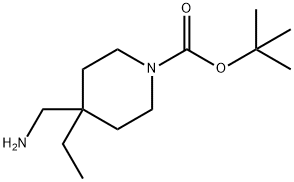 TERT-ブチル 4-(アミノメチル)-4-エチルピペリジン-1-カルボキシレート 化学構造式