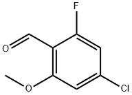 4-クロロ-2-フルオロ-6-メトキシベンズアルデヒド 化学構造式