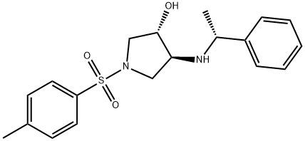 (3S,4S)-4-((R)-1-phenylethylaMino)-1-tosylpyrrolidin-3-ol Struktur