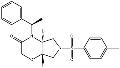 (4aS,7aS)-4-((R)-1-phenylethyl)-6-tosylhexahydropyrrolo[3,4-b][1,4]oxazin-3(2H)-one Structure