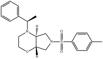 (4aS,7aS)-4-((R)-1-phenylethyl)-6-tosyloctahydropyrrolo[3,4-b][1,4]oxazine Struktur