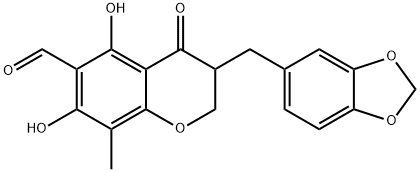 3-(1,3-Benzodioxol-5-ylmethyl)-3,4-dihydro-5,7-dihydroxy-8-methyl-4-oxo-2H-1-benzopyran-6-carboxaldehyde