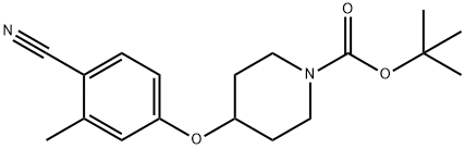4-(4-氰基-3-甲基苯氧基)哌啶-1-羧酸叔丁酯 结构式