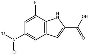 7-Fluoro-5-nitro-1H-indole-2-carboxylic acid 结构式