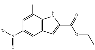 7-Fluoro-5-nitro-1H-indole-2-carboxylic acid ethyl ester Struktur