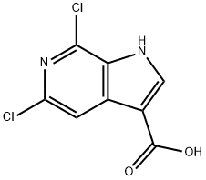 5,7-Dichloro-6-azaindole-3-carboxylic acid Struktur