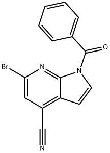 1-苯甲酰基-6-溴-1H-吡咯并[2,3-B]吡啶-4-甲腈,1167056-85-0,结构式