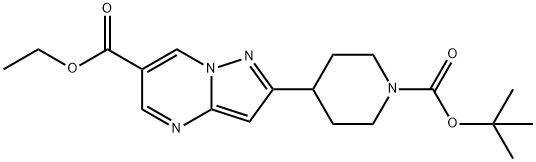2-(1-tert-Butoxycarbonyl-piperidin-4-yl)-pyrazolo[1,5-a]pyriMidine-6-carboxylic acid ethyl ester 结构式