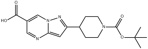 2-(4-(TERT-BUTOXYCARBONYL)PIPERIDIN-1-YL)PYRAZOLO[1,5-A]PYRIMIDINE-6-CARBOXYLIC ACID,1169564-04-8,结构式
