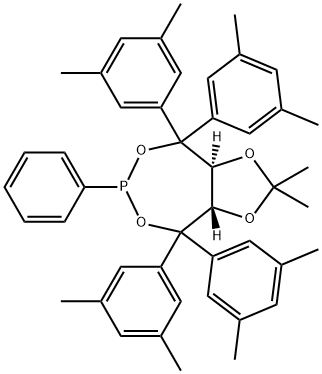 (3aS,8aS)-(+)-4,4,8,8-Tetrakis(3,5-diMethylphenyl)tetrahydro-2,2-diMethyl-6-phenyl-1,3-dioxolo[4,5-e]dioxaphosphepin Struktur