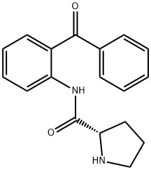 (S)-N-(2-ベンゾイルフェニル)ピロリジン-2-カルボキサミド 化学構造式