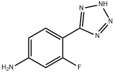 3-氟-4-(2H-四唑-5-基)苯胺 结构式