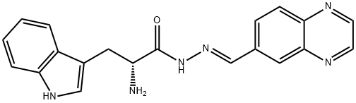 D-Tryptophan (2E)-2-(6-quinoxalinylmethylene)hydrazide Struktur