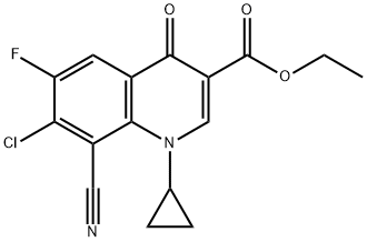ethyl 7-chloro-8-cyano-1-cyclopropyl-6-fluoro-4-oxo-1,4-dihydroquinoline-3-carboxylate Struktur