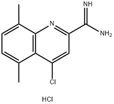 4-Chloro-5,8-diMethylquinoline-2-carboxiMidaMide hydrochloride,1179360-04-3,结构式