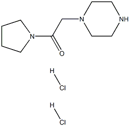 2-(Piperazin-1-yl)-1-(pyrrolidin-1-yl)ethanone dihydrochloride 化学構造式