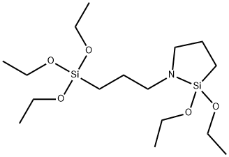 (1-(3-TRIETHOXYSILYL)PROPYL)-2,2-DIETHOXY-1-AZA-2-SILACYCLOPENTANE, tech-90 化学構造式
