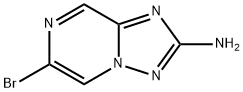 6-ブロモ-[1,2,4]トリアゾロ[1,5-A]ピラジン-2-アミン 化学構造式