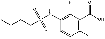 3-(丁基磺酰胺)-2,6-二氟苯甲酸, 1186194-07-9, 结构式