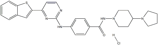N-(4-Pyrrolidin-1-yl-piperidin-1-yl)-[4-(4-benzo[b]thiophen-2-yl-pyrimidin-2-ylamino)phenyl]carboxamidehydrochloride Structure